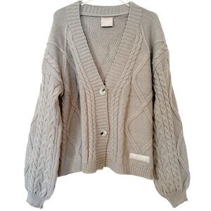 Taylor Swift Tortured Poets Department Gray Cable Knit Cardigan- Great Condition